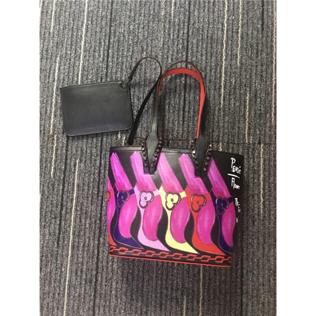 Christian Louboutin Multi/Black/Pink Print Calf Mini Bag