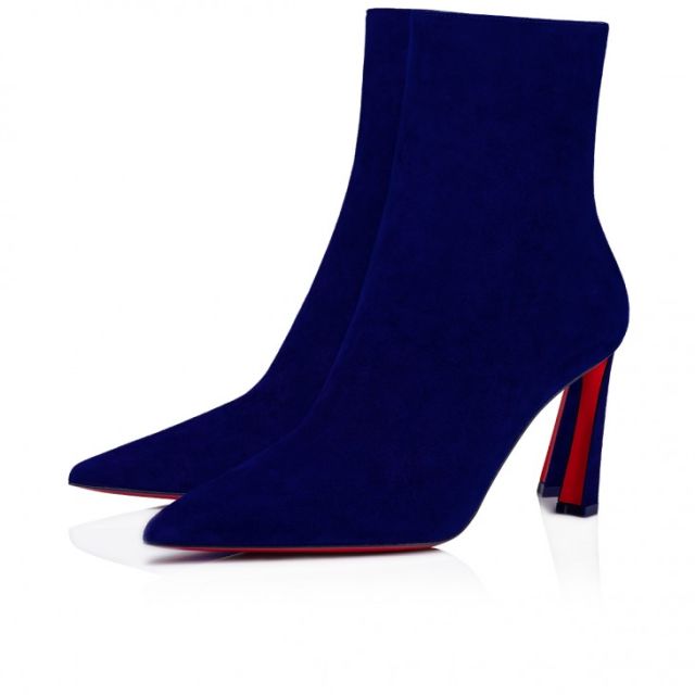 Christian Louboutin Condora Booty 85 Mm Low Boots Veau Velours Galactiqueen