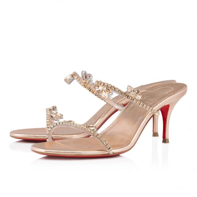 Christian Louboutin Just Queen 70 Mm Mules Pvc And Iridescent Nappa Leather Leche