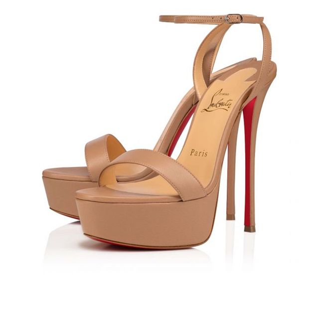 Christian Louboutin Platforms Queen Alta 150 mm Nude Nappa leather